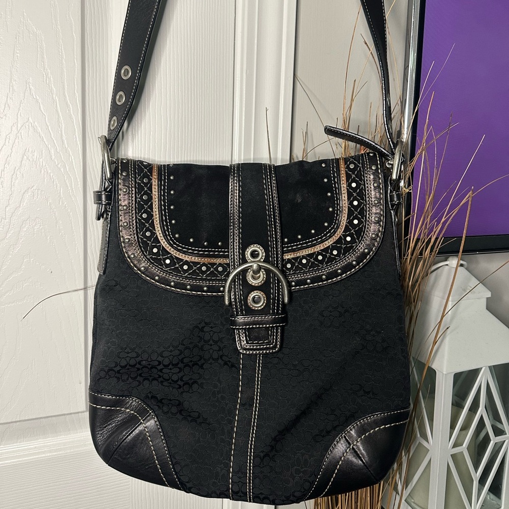Coach Soho Signature Black Crossbody
Shoulder Bag Fully Lined
